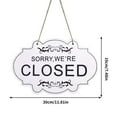 thumbnail image 2 of Double-Sided Open Closed Sign | Vintage Wooden Shop Door Hanging | Business Hours Indicator | Rustic Storefront Decor | Home Entry Wall Ornament | 12X8 Inch, 2 of 8