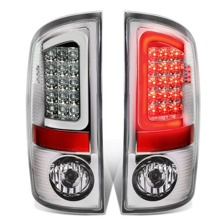DNA Motoring For 2007-2009 Dodge Ram 3D LED Euro Chrome Rear Tail Light Pair Replacement