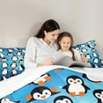 thumbnail image 4 of Homewish Cute Cartoon Penguin 7-Piece Twin Bedding Sets,Antarctic Wild Animal Bedding Comforter Set,White Blue Black Sheet Sets For Boys Hgirls,Breathable Home Decor, 4 of 8