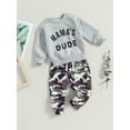 thumbnail image 3 of Wassery Toddler Boys 2PCS Pants Sets Long Sleeve Letter Print Sweatshirt and Drawstring Pants Sets 6M 12M 18M 2T 3T Infant Baby Boys Track Clothes, 3 of 9