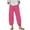 Pink2, variant on Diufon Womens Linen Wide Leg Pants Summer Plus Size Pants Solid Color Capris Pants with Pockets