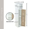 thumbnail image 5 of Toilet Paper Storage Cabinet with Dispenser, Compact Toilet Organizer for Bathroom Storage, Holds Up to 6 Rolls, White and Oak Finish - Stockholm Collection, 5 of 8