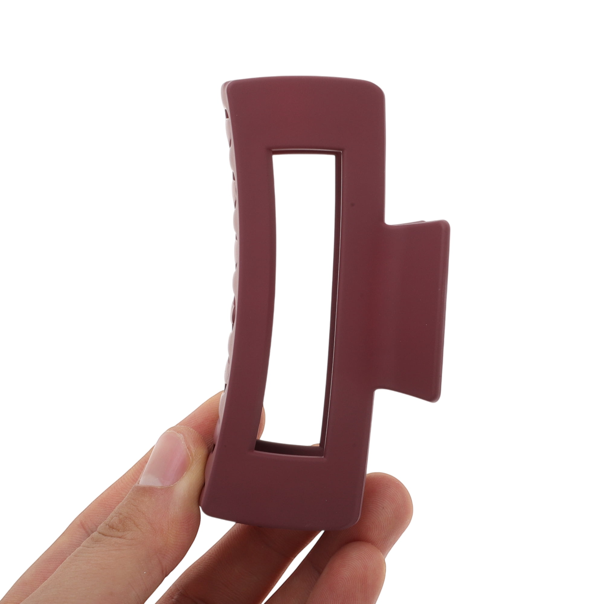 Unique Bargains Rectangle Frosted Hair Clips Blue Yellow Wine Red Army Green 4 Pcs