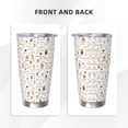 thumbnail image 3 of Fotbe Coffee Pattern 20 oz Tumbler Stainless Steel Vacuum Insulated Coffee Ice Cup Double Wall Travel Flask Leak-proof Coffee Cup-Straw Three-piece Set, 3 of 8