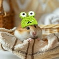thumbnail image 6 of Diceymbol Small Animal Knit Hat Collection Bunny/Frog/Mushroom Designs for Syrian Hamsters, Chinchillas & Parakeets Adjustable Strap Miniature Pet Fashion, 6 of 6