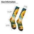 thumbnail image 2 of Naloa Artistic Oil Painting Sunflower Thigh High Socks Extra Long Stretchy Sock Women Over Knee High Opaque Stocking Daily Wear, 2 of 6