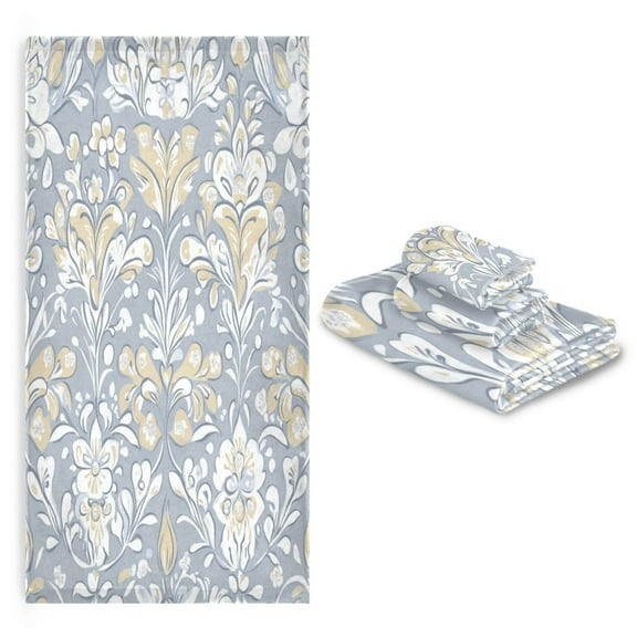 3 Pack Towel Set with Bath Towels, Hand Towels & Washcloths for Everyday Use Traditional Pattern