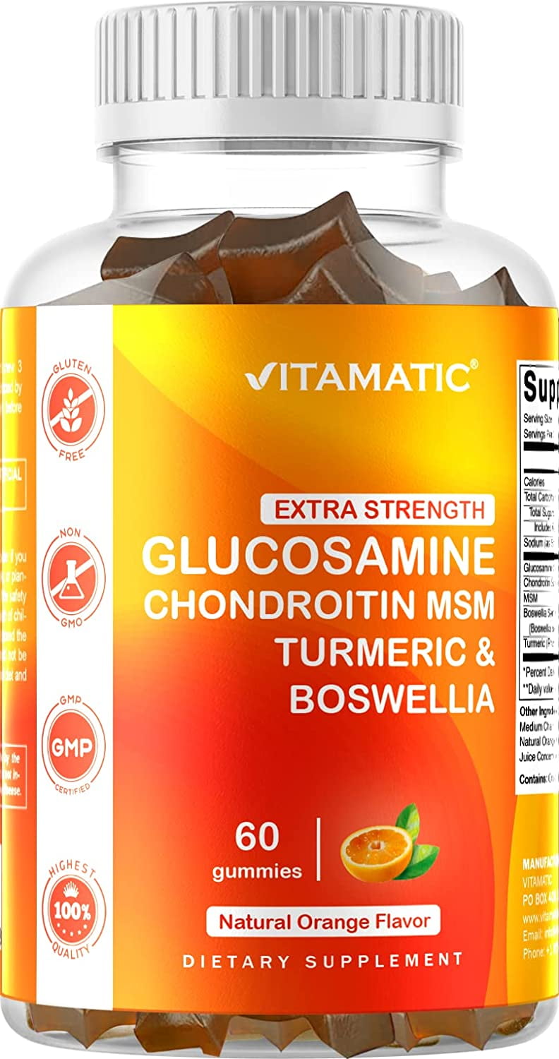Vitamatic Extra Strength Glucosamine Chondroitin Gummies with MSM