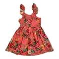 thumbnail image 2 of Zunie Girl Coral Floral Sundress, Size M 7/8, 2 of 2