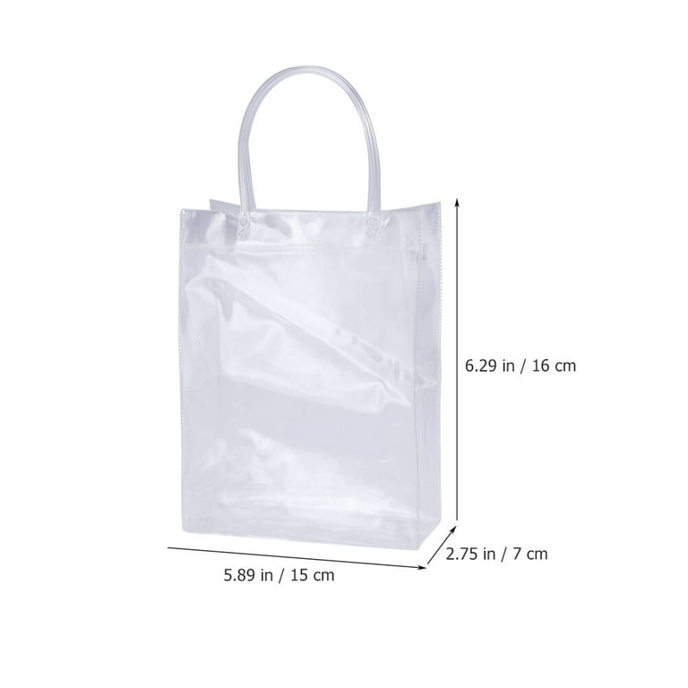 Oomcu 18 Pack Clear Plastic Gift Bags with Handle,9.06 x 6.7 x 2.76  Reusable PVC Wrap Tote Bags for Shopping Retail Goodies Business Boutique