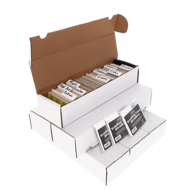 Cajas de almacenamiento para tarjetas coleccionables BCW de 800 quilates x 6 con separadores