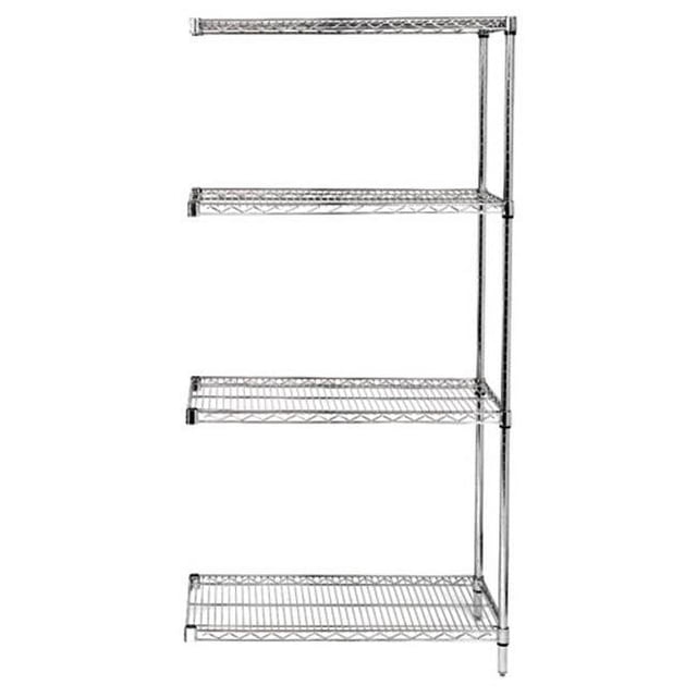 4-Shelf, Stainless Steel Wire Shelving Add-On Unit - 18 x 54 x 63 in.