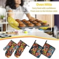 thumbnail image 5 of Cauagu Psychedelic Faces Colorful Print Oven Mitts and Pot Holders 4 pcs Set,Extra Thicken Long Kitchen Oven Glove Potholders BBQ Gloves-Oven Mitts and Pot Holders(11 Inch), 5 of 6