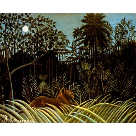 Henri Rousseau Artwork - Henri Rousseau Jungle With Lion 1910 LAMINATED POSTERPrint 24 x 36