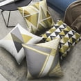 thumbnail image 3 of Phantoscope Geometric 100% Cotton Series Decorative Throw Pillow Covers, Gray Yellow, 18" x 18", Set of 4, 3 of 6