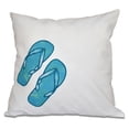 thumbnail image 1 of E by Design Beach Vacation Flip Flops Decorative Pillow, 1 of 2