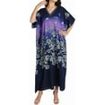 thumbnail image 2 of Miss Lavish London Kaftan Tunic One Size Cover Up Maxi Dresses Lougewear Embellished Kimono One Size, 134-Blue, 2 of 6