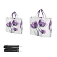 thumbnail image 3 of Wobogo Purple Tulips Corduroy Tote Bag for Women Travel Crossbody Bag Purse Women Shoulder Bags Work Handbags Daily Commuter Bag 10.2×9inch, 3 of 8