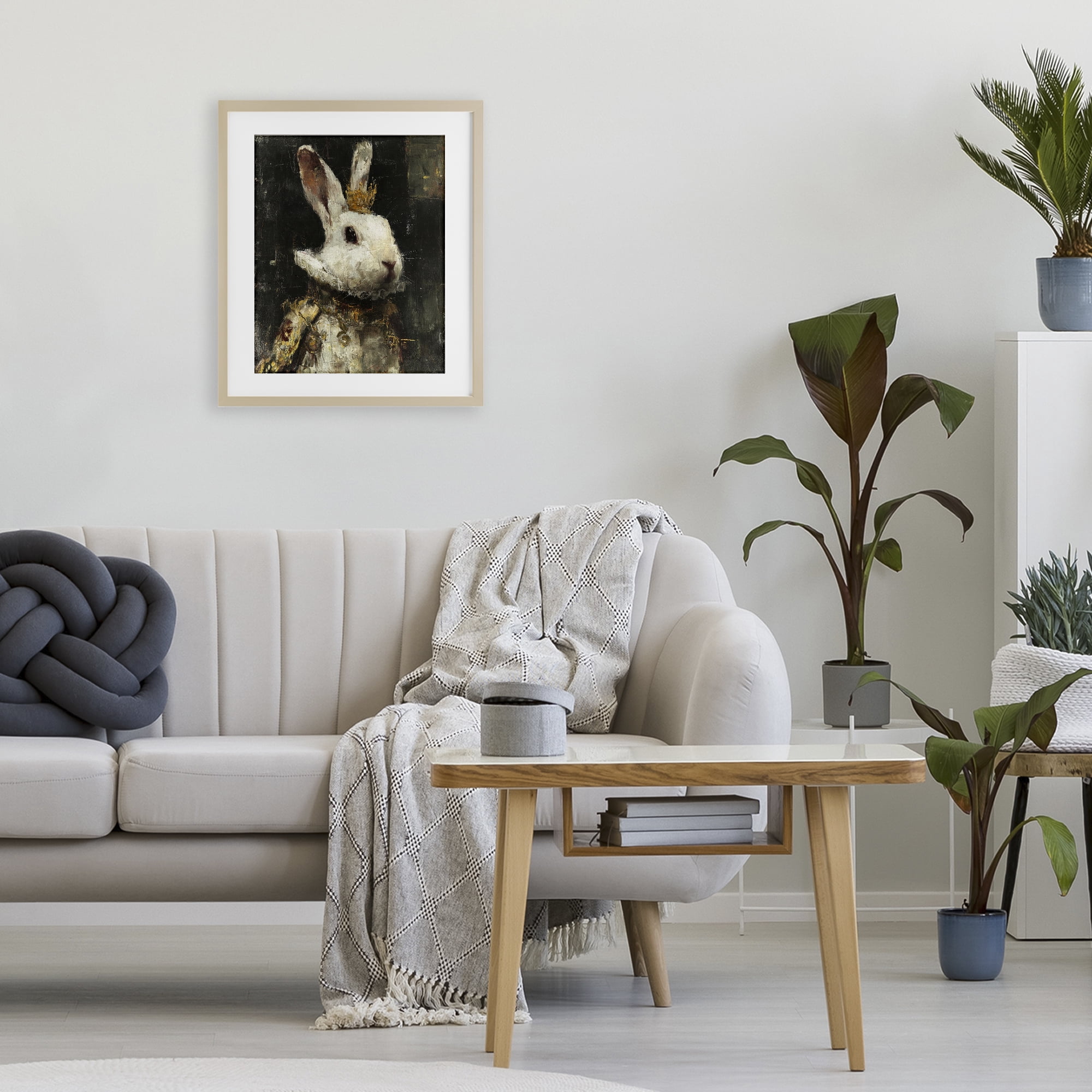 Stupell Industries Regal Hare Portrait Birch Framed Print Under Glass, design by Svetlana Aleynikova
