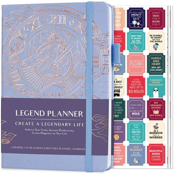 Legend Planner – Weekly & Monthly Life Planner to Hit Your Goals & Live Happier. Organizer Notebook & Productivity Journal. A5 (Periwinkle)