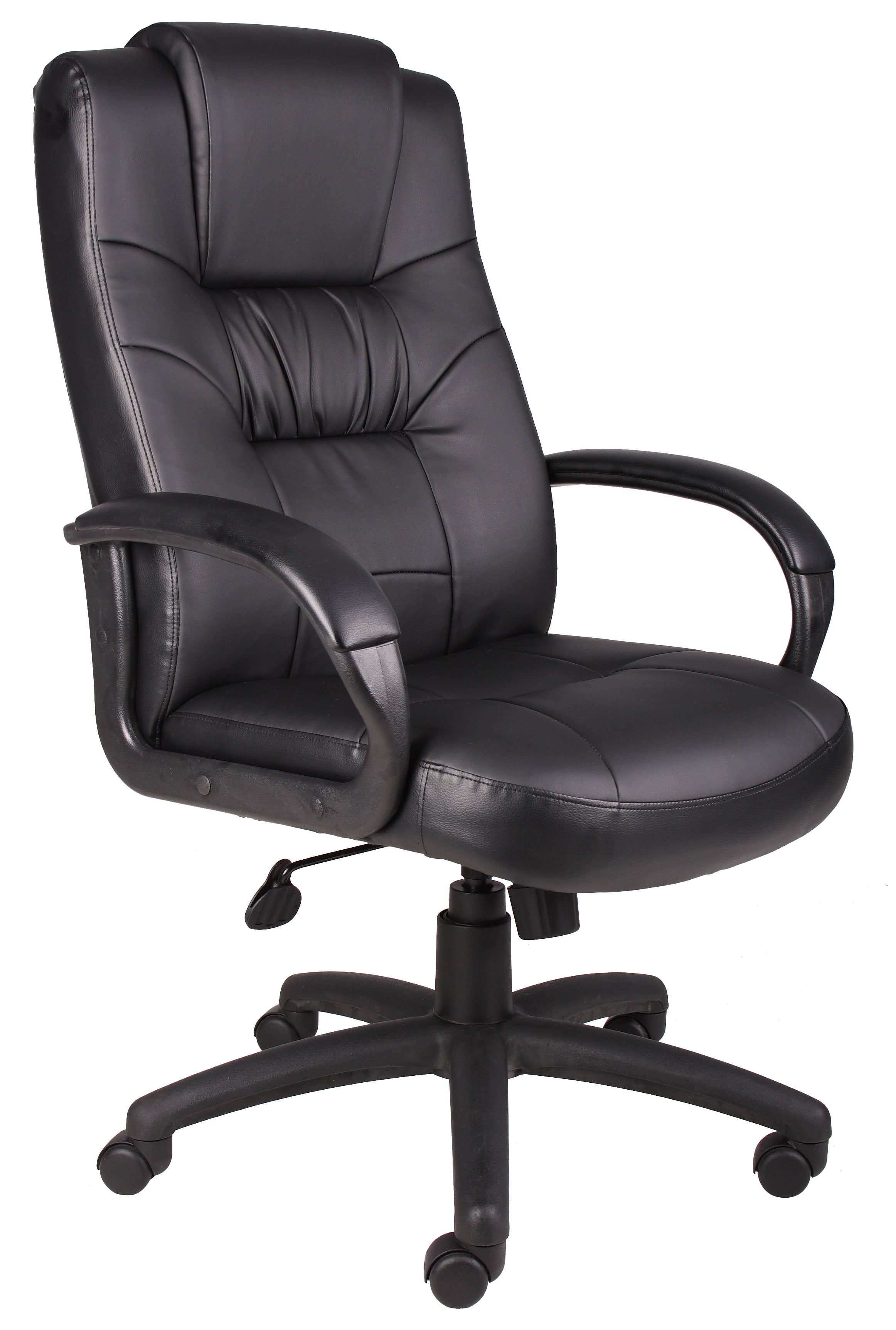 Boss Office Products Black Executive Leather High Back Chair - Walmart.com