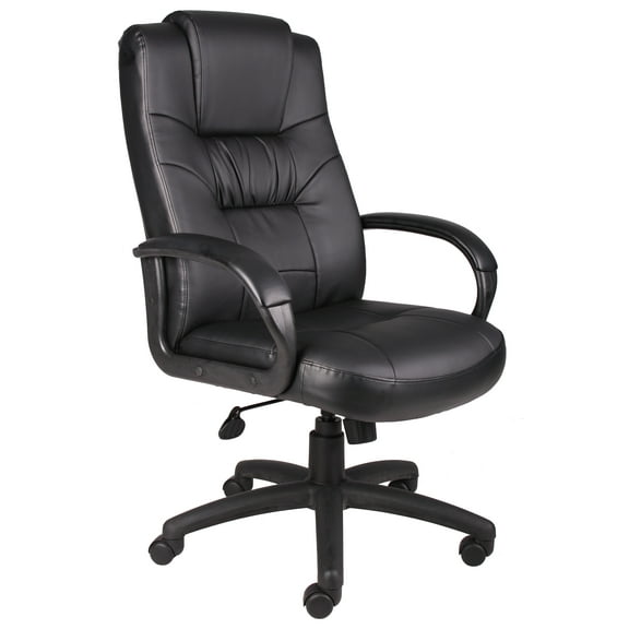 Boss Office Products Black Executive Leather High Back Chair