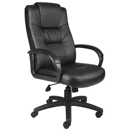Boss Office Products Black Executive Leather High Back Chair