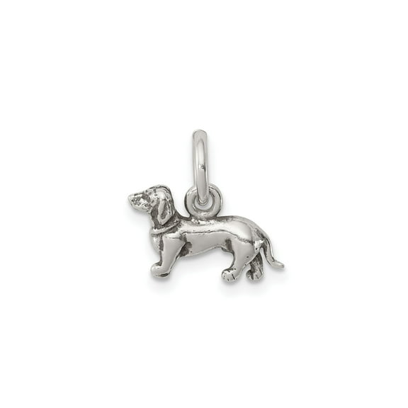 Sterling Silver Dachshund Dog Charm Pendant for Women or Unisex, Pet Jewelry Symbolizing Loyalty and Companionship, Animal Theme Accessory for Necklaces or Bracelets