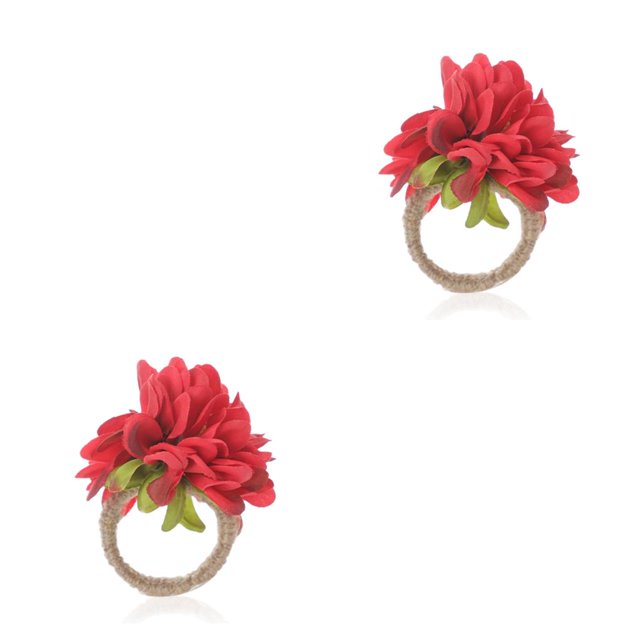Servilletero de flores artificiales Billuyoard 6 piezas anillo de lino reutilizable