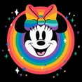 thumbnail image 2 of Junior's Minnie Mouse Rainbow Circle Portrait Bow Graphic T-Shirt, 2 of 4