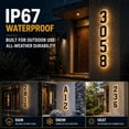 thumbnail image 4 of Solar House Number Light for Outside, 7.8-Inch LED Lighted Address Number Sign, 2000mAh Battery, IP67 Waterproof, Warm & Cool White, Auto Dusk-to-Dawn, 4 of 11