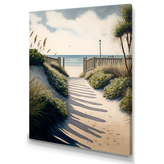 Designart Path To The Beach V Canvas Wall Art