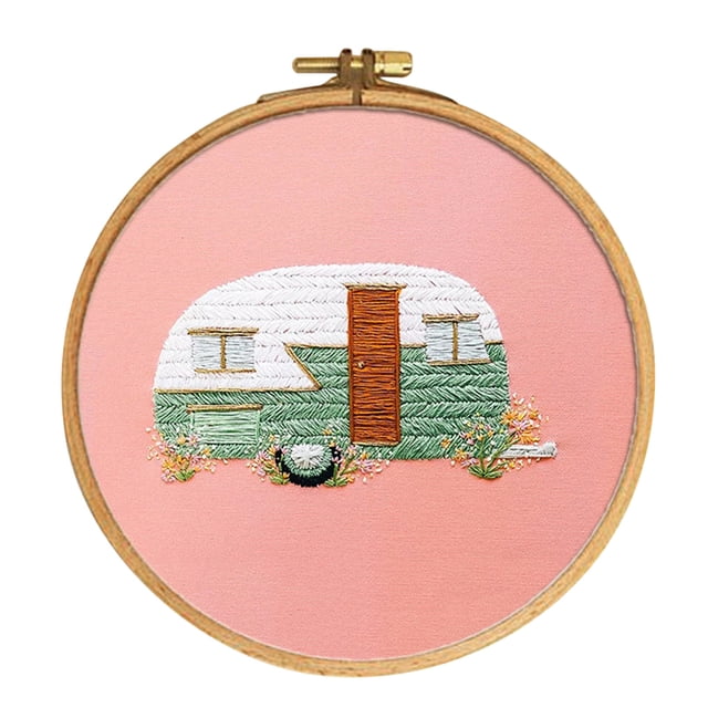 Kit de Bordado Estampado de Punto de Cruz con de Autobús de Dibujos Animados para Principiantes Sunnimix Artesanía moderna de punto de cruz