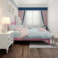 thumbnail image 3 of Queen Size Wood Bed Frame,Wood Platform Bed with Headboard,Solid Wood Legs, Mattress Foundation with 10 Wooden Slats,No Box Spring Needed,Pink, 3 of 6
