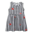 thumbnail image 1 of WEAIXIMIUNG Robes de Demoiselle d'Honneur Été Sans Manches Imprimé Fraise Volants Robe Décontractée Vêtements 6-9 Mois, 1 of 7