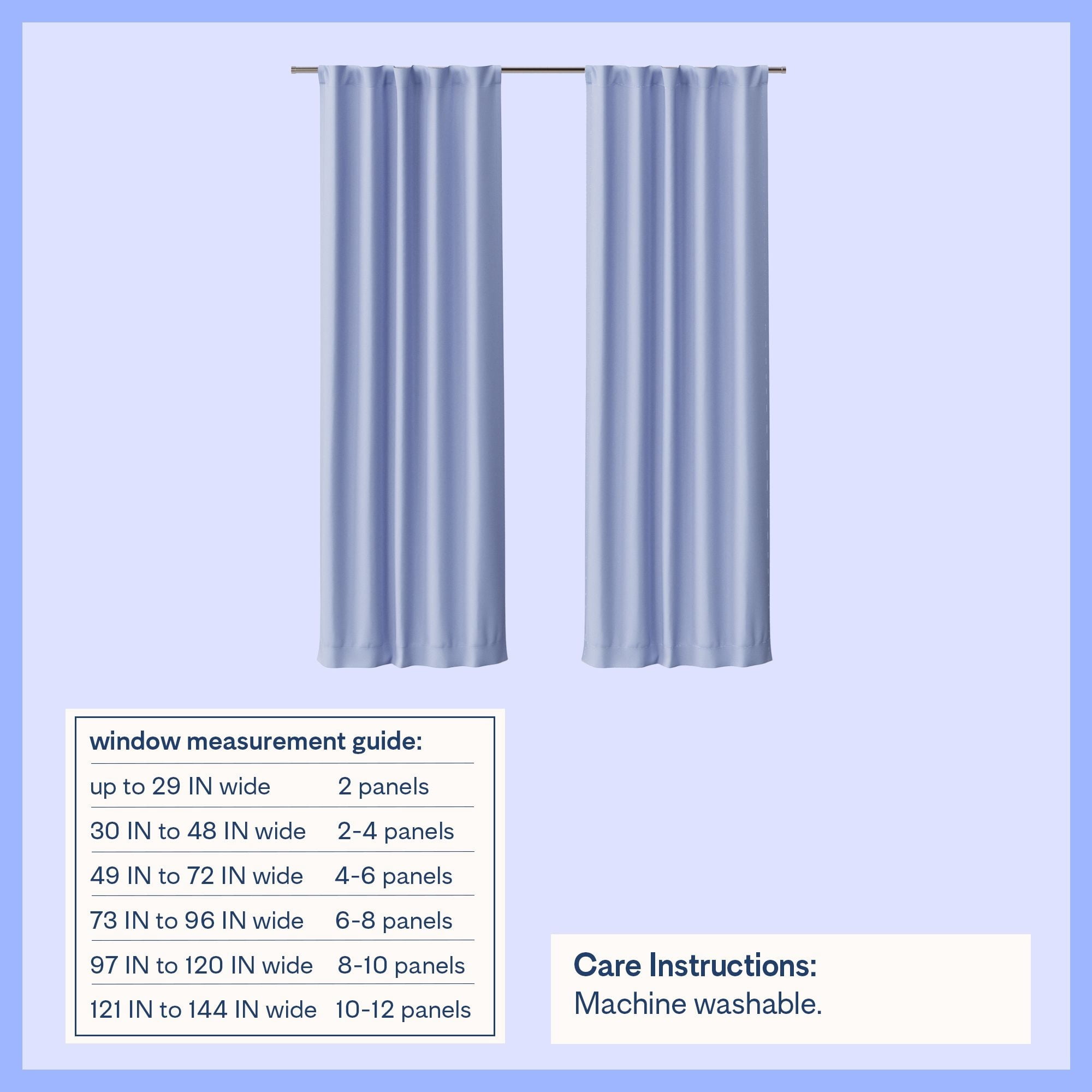 Mainstays Kids Spring Periwinkle Light Purple Solid Blackout Rod Pocket with Back Tabs Curtain Panel Pair, Set of 2, 30" W x 84" L