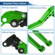 thumbnail image 4 of Palancas de freno de embrague cortas únicas para Kawasaki EX250 2008-2012, palanca de freno ajustable de 6 velocidades, aleación de aluminio verde, 1 par, 4 of 7