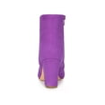 thumbnail image 2 of BLISSFUL STEP Women's Faux Suede Chunky Heel Round Toe Side Zip Ankle Boots Purple 8, 2 of 8