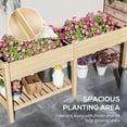 thumbnail image 4 of Outsunny Raised Garden Bed, Wood Garden Box with Bottom Shelf, Natural, 4 of 10
