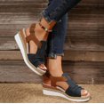 thumbnail image 5 of KAQ Navy Blue Orthopedic Wedge Sandals for Women Summer Dressy Flat Open Toe Ankle Strap Espadrilles Sandals Boho Comfortable Casual Strappy Slip on Wedges Shoes, 5 of 6