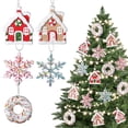 thumbnail image 2 of Adornos navideños con forma de donut y copos de nieve para colgar en el árbol de Navidad, decoración navideña para fiestas en casa 2024, 2 of 5