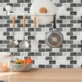 thumbnail image 4 of DEWOO Peel and Stick Backsplash - 10 Sheets of 12"×12" - 3D Adhesive Peel and Stick Tile Backsplash for Kitchen, Bathroom, Wall Tile, Black Gray, 4 of 12