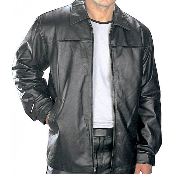 Usa Leather Classic Mens Black Hip Length Jacket Com