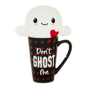 Valentine's Day 5in White Ghost Plush in Black Mug for Adult by Way To Celebrate