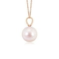 thumbnail image 2 of ANGARA Japanese Akoya Cultured Pearl Solitaire V-Bale Pendant in 14K Rose Gold for Women | June Birthstone, Birthday, Anniversary, Jewelry Gift for Women | Pearl Necklace, 2 of 5