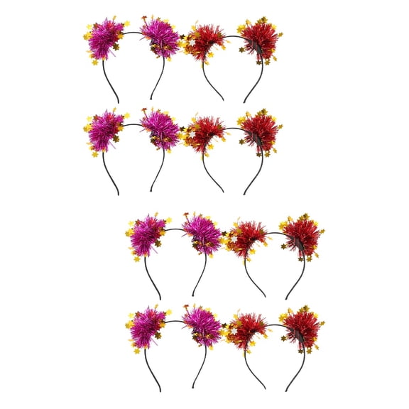 2 Pieces Happy New Year Tinsel Headband Star Headband Bride 18.00X16.00X6.00CM
