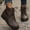 #188-Brown, variant on Women's Fashion Casual Winter Ankle Boots – Solid Color Round Toe Front Lace-Up Flat Heel for Everyday Comfort Wear
