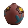 thumbnail image 1 of Abbracc Ceramic Painted Vase Flower Vases Accessories Flower Arrangement Table Vase Boho Dark Red, 1 of 9