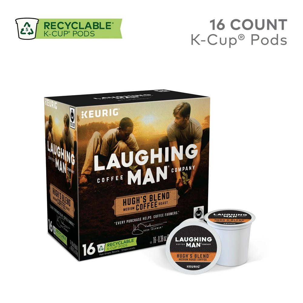 Laughing Man Hugh's Blend KCup Coffee Pods, Light Roast