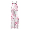 thumbnail image 5 of Fgvctg Valentine's Day Dressy Jumpsuits for Women Wide Leg Pant Date Night Spaghetti Straps Fashion Love Heart Print Jumpsuits Sleeveless Bib Overalls Sprimg Romper Clothes With Pockets Silver L, 5 of 7